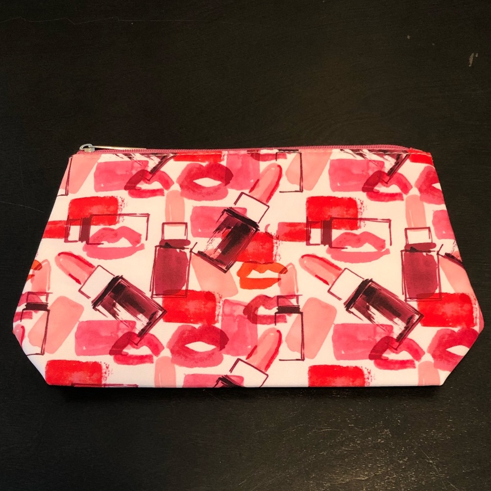 Clinique White, Red & Pink Lipstick Cosmetic Bag